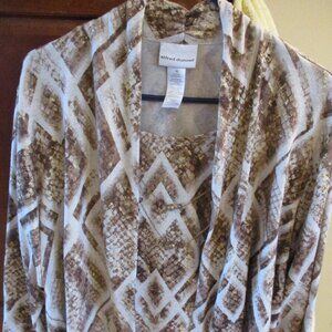 Women's Alfred Dunner Attached 3 Piece Ladies Multicolored Top/Blouse XL